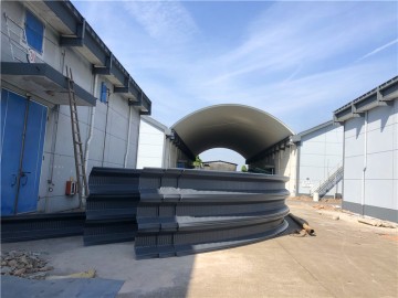 浙江杭州建德糧庫拱形屋頂罩棚工程